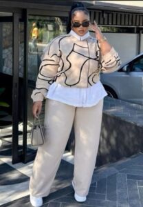 Apple/round body shape.